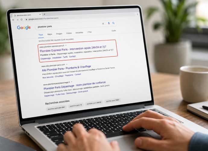 Nouvelle entreprise visible dans les résultats Google grâce à son site internet